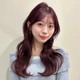 セミロング 🌹ハッシュカット、 レイヤー韓国ヘア🌹のヘアスタイル