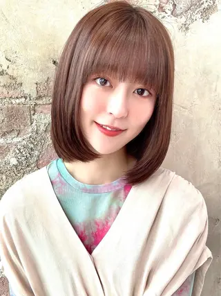 セミロング カラー パーマ ヘアアレンジ Surpass所属・🌈小顔似合わせ SHIHO🌈のヘアスタイル