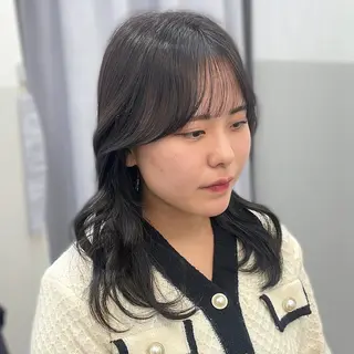 セミロング 💎韓国ヘア💎 Harukaのヘアスタイル