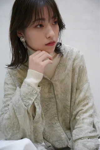 ミディアム タンバルモリパーマ 礒井メンキのヘアスタイル