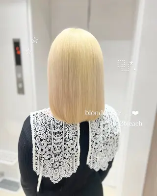 ミディアム カラー ヘアアレンジ 💕ブリーチカラー☁ 髪質改善💖サワのヘアスタイル