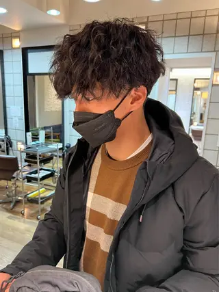 パーマ メンズ メンズパーマ/ ハイトーン/古川晴輝のヘアスタイル