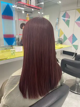 ロング カラー ヘアアレンジ 赤み消しブラウン プロ🐿けんご🐿のヘアスタイル