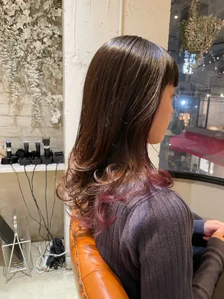 ロング 北田🌟小顔レイヤー 🌟人気カラーのヘアスタイル