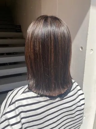 セミロング 韓国風透明感カラー 💎YUI💎のヘアスタイル