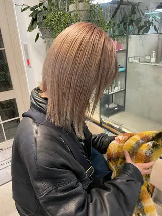 セミロング 小顔レイヤー×コンパ クトボブ/林隆平のヘアスタイル