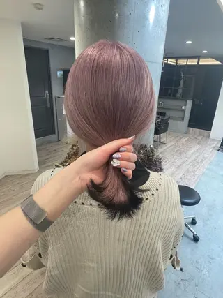 セミロング ♡似合わせハイトーン ♡maiのヘアスタイル