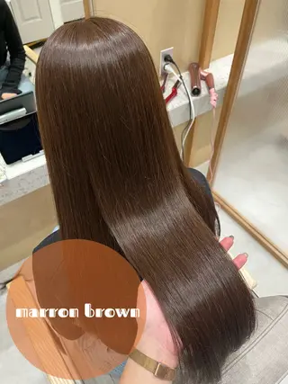 セミロング カラー ヘアアレンジ 🥀暖色韓国ヘア💕 保科侑花のヘアスタイル