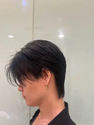 ショート パーマ メンズ コテ巻き風パーマ 岩成健志郎のヘアスタイル