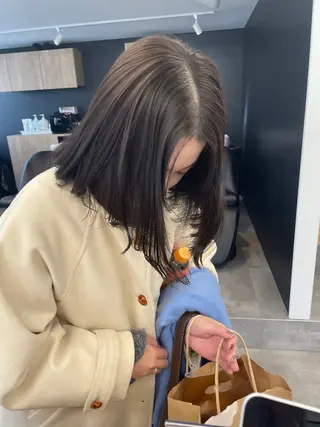 ミディアム カラー 🫧透明感カラー/ ボブ/小笠原🪽のヘアスタイル