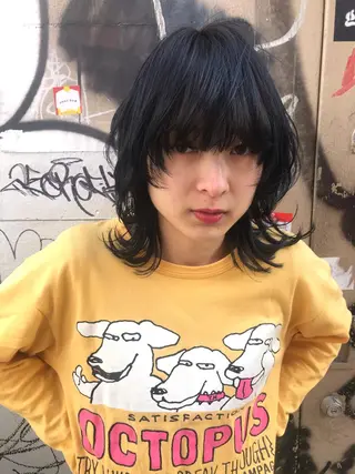 ミディアム ホワイト&レイヤーカ ットエクステ長畠俊輔のヘアスタイル