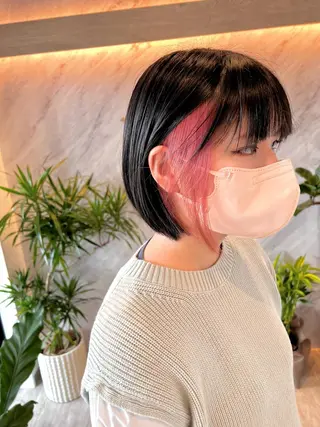 ショート ブリーチ毛に縮毛矯正 ✨カラー✨山田 正幸のヘアスタイル