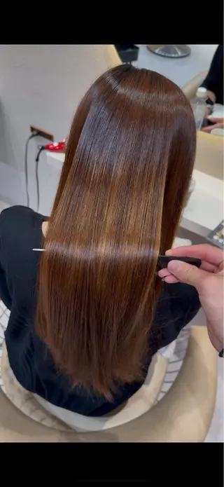 ロング 縮毛矯正/透明感/ 松葉 晃明のヘアスタイル