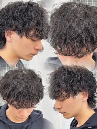 パーマ メンズ 💋ホワイトメッシュ /パーマ/メンズ💋のヘアスタイル