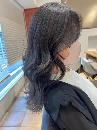 セミロング カラー 🥀韓国ヘア🥀 宮津真菜のヘアスタイル
