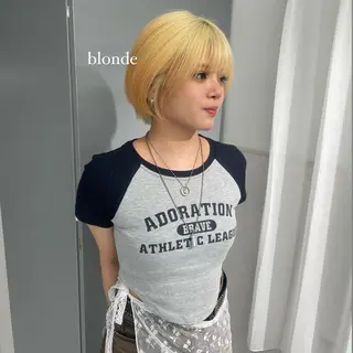 ショート カラー ハイトーン/ボブ /HBL/AYUNAのヘアスタイル