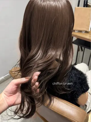 セミロング カラー むく。/顔周り 前髪/髪質改善のヘアスタイル