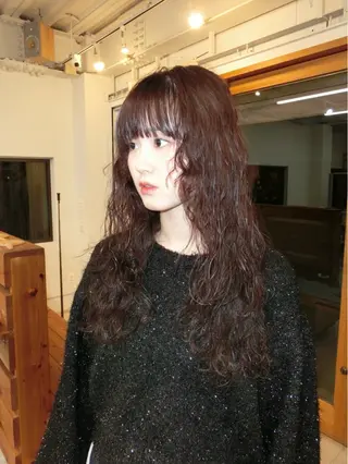 ロング パーマ 福田 楓のヘアスタイル