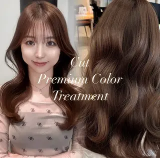 ミディアム カラー ヘアアレンジ 顔周りcut/ 艶ワンカラー♥ちさきのヘアスタイル