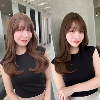 セミロング 山本翔一郎 韓国顔周りレイヤーのヘアスタイル