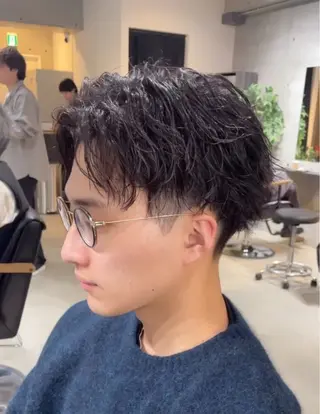 ショート パーマ メンズ 大人パーマ特化 心斎橋本町/えざわのヘアスタイル