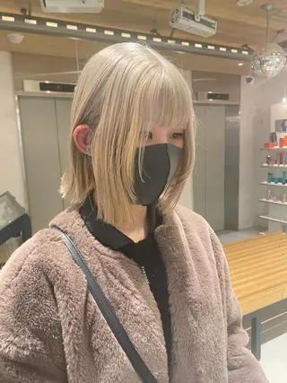 ミディアム カラー 艶ハイトーン👑♡ NATSUKIのヘアスタイル