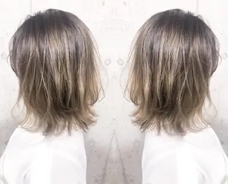 セミロング カラー 北條 優輝のヘアスタイル