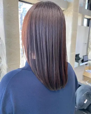 ミディアム カラー パーマ OVER→三軒茶屋 /縮毛矯正・髪質改善のヘアスタイル