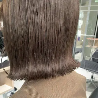 ミディアム カラー 暖色/まろベージュ/ シカタユウカのヘアスタイル