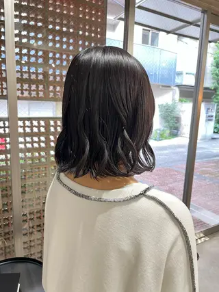 ミディアム パーマ ロングパーマ木村 ボブパーマのヘアスタイル