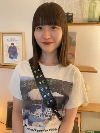 ミディアム カラー 森貴裕/ベージュ/ パーマ/オリーブのヘアスタイル