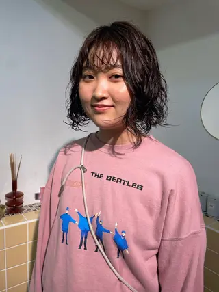 ミディアム パーマ sakura🌸 レイヤー/韓国ヘアのヘアスタイル