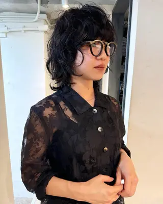 ミディアム パーマ ヘアアレンジ 丸山渉/パーマ エフェクトブリーチのヘアスタイル