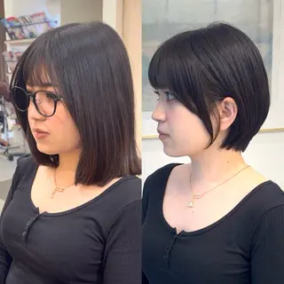 ショート ガレリアエレガンテ名駅店所属・【ショート/ボブ 丸みショート】深萱のヘアスタイル
