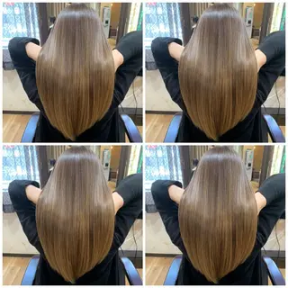 ロング カラー 髪質改善🩵艶髪 ストレート🩵山口のヘアスタイル
