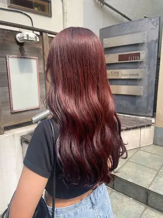 ロング カラー 園田 楓莉のヘアスタイル