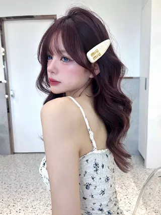 ミディアム rina／ベージュ ワンホン/韓国ヘアのヘアスタイル