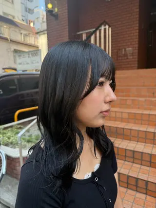 セミロング Kaede🪽🦢透 け感カラー🫧のヘアスタイル