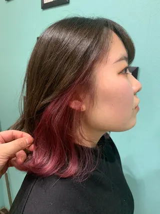 ミディアム カラー パーマ ヘアアレンジ nico  原宿所属・nico【代表】 市川　拓也のヘアスタイル