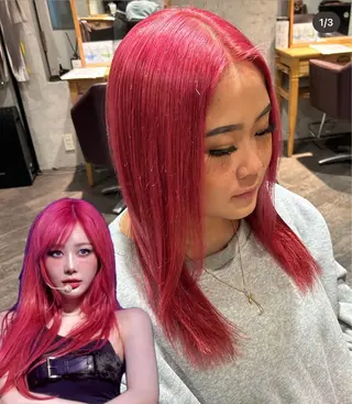 セミロング カラー ブリーチ/アレンジ/ 19歳/新宿/アリルのヘアスタイル