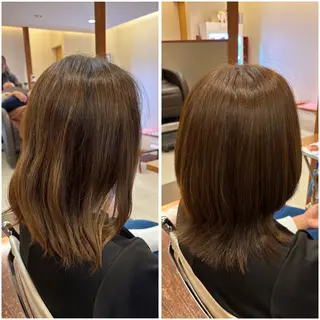 ミディアム カラー peal ark いろはのヘアスタイル