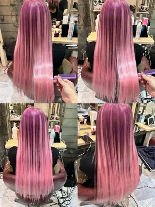 ロング カラー タケ ウチのヘアスタイル