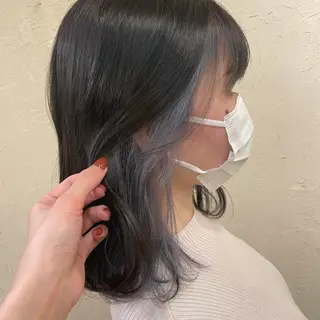 セミロング カラー 馬場 瑞穂のヘアスタイル
