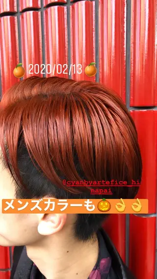 カラー メンズ 梅田ハイトーン チダ ヒナノのヘアスタイル