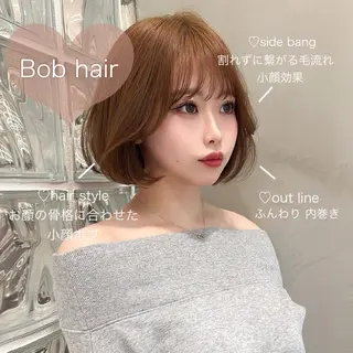 ミディアム 顔周り\透明感カラ ー\まりんのヘアスタイル