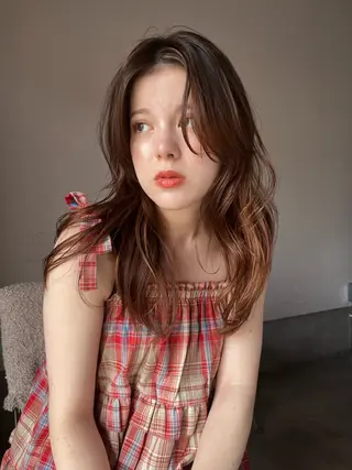 セミロング カラー MINX The pass所属・透明感ケアカラー/ レイヤー/ryokaのヘアスタイル