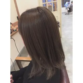 ミディアム カラー 透明感/ 美髪矯正/田中恭のヘアスタイル