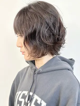 ショート パーマ とうい/くせ毛/ ショート/丸みボブのヘアスタイル