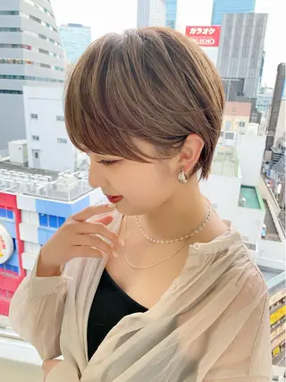 ショート カラー lab.by ioe中崎店所属・中北篤志 ショートボブのヘアスタイル