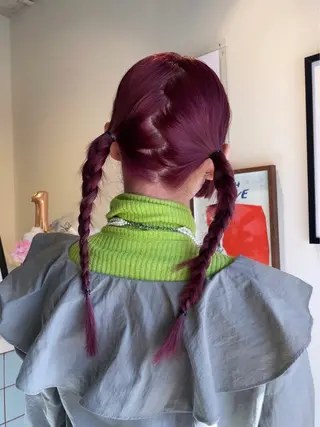 セミロング カラー 若月 あやかのヘアスタイル